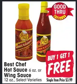 Jewel-Osco Best Chef Hot Sauce 6 oz. or Wing Sauce 12 oz offer