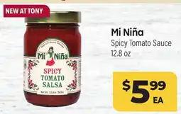 Tony’s Fresh Market Mi Niña offer