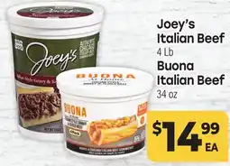 Tony’s Fresh Market Joey's Italian Beef or Buona Italian Beef offer