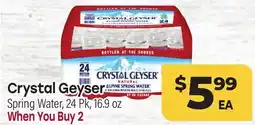 Tony’s Fresh Market Crystal Geyser offer