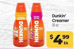 Tony’s Fresh Market Dunkin' Creamer offer