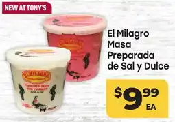 Tony’s Fresh Market El Milagro Masa Preparada de Sal y Dulce offer