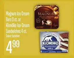 Jewel-Osco Magnum Ice Cream Bars 3 ct. or Klondike Ice Cream Sandwiches 4 ct offer