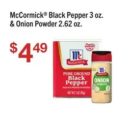 Jewel-Osco McCormick Black Pepper 3 oz. & Onion Powder 2.62 oz offer