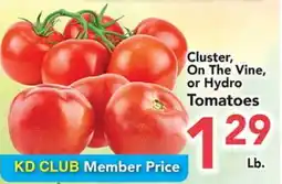 Eurofresh Market Cluster, On The Vine, or Hydro Tomatoes offer