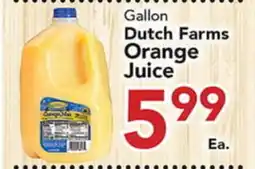Eurofresh Market Gallon Dutch Farms Orange Juice offer