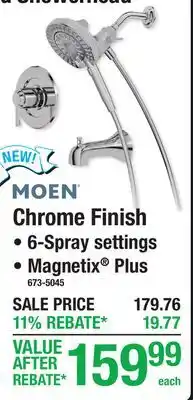 Menards MOEN Chrome Finish offer