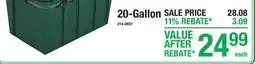 Menards 20-Gallon offer