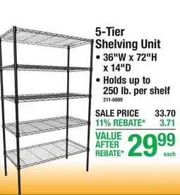 Menards 5-Tier Shelving Unit offer