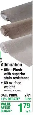 Menards Admiration 60 oz. face weight offer