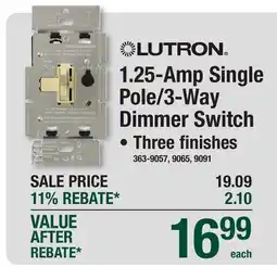 Menards 1.25-Amp Single Pole/3-Way Dimmer Switch offer