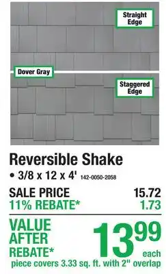 Menards Reversible Shake offer