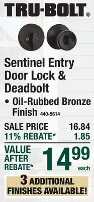 Menards Sentinel Entry Door Lock & Deadbolt offer