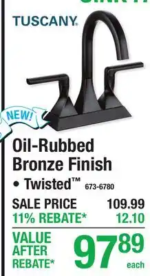 Menards TUSCANY Oil-Rubbed Bronze Finish Twisted offer