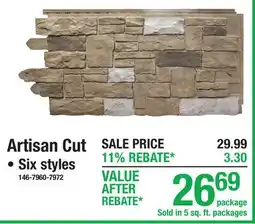 Menards Artisan Cut offer