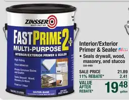 Menards ZINSSER INTERIOR/EXTERIOR PRIMER & SEALER offer
