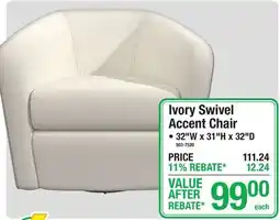 Menards Ivory Swivel Accent Chair offer