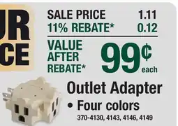 Menards Outlet Adapter offer