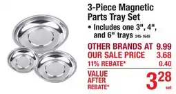 Menards 3-Piece Magnetic Parts Tray Set offer
