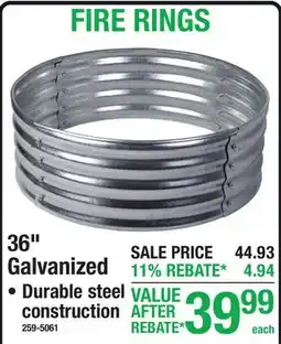 Menards FIRE RINGS 36 Galvanized offer