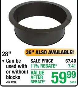 Menards 28 Galvanized Fire Rings offer