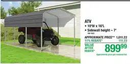 Menards VERSATUBE SHELTERS ATV offer