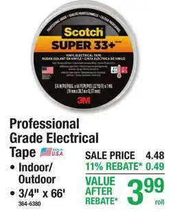 Menards Professional Grade Electrical Tape offer