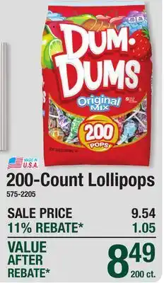 Menards 200-Count Lollipops offer