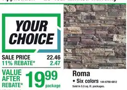 Menards Roma offer
