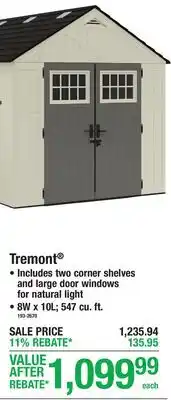 Menards Tremont 8W x 10L 547 cu. ft offer