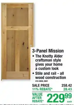 Menards 3-Panel Mission offer