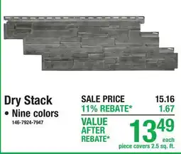 Menards Dry Stack offer