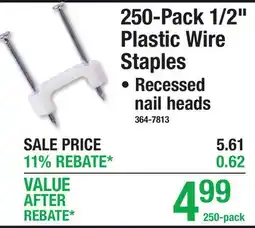 Menards 250-Pack 1/2 Plastic Wire Staples offer