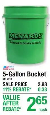 Menards 5-Gallon Bucket offer