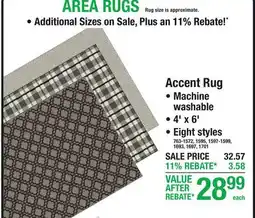 Menards Accent Rug 4' x 6' Eight styles offer