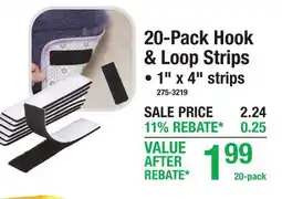 Menards 20-Pack Hook & Loop Strips offer