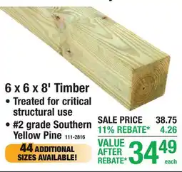 Menards 6 x 6 x 8' Timber offer