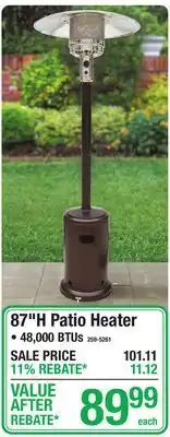 Menards 87H Patio Heater offer