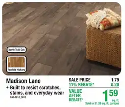 Menards Madison Lane offer