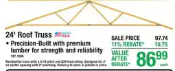 Menards 24' Roof Truss offer