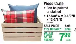 Menards Wood Crate offer