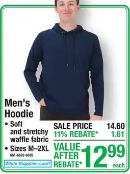 Menards Men's Hoodie Sizes M-2XL offer
