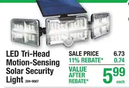 Menards LED Tri-Head Motion-Sensing Solar Security Light offer