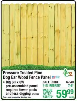 Menards Pressure Treated Pine Dog Ear Wood Fence Panel offer
