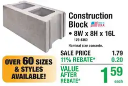 Menards Construction Block 8W x 8H x offer