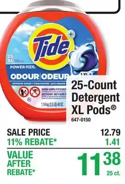 Menards Tide 25-Count Detergent XL Pods offer