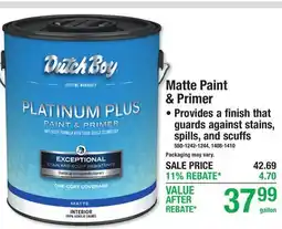 Menards Matte Paint & Primer offer