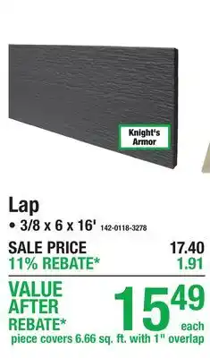 Menards Lap 3/8 x 6 x 16' offer