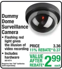 Menards Dummy Dome Surveillance Camera offer