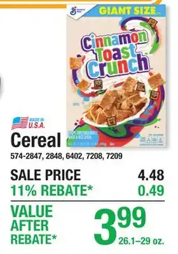 Menards Cereal offer